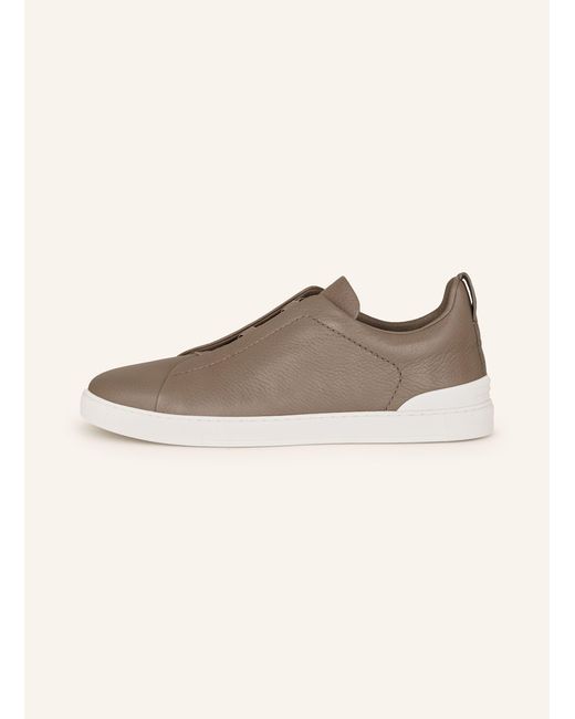 Zegna Slip-on-Sneaker TRIPLE STITCHTM in Brown für Herren