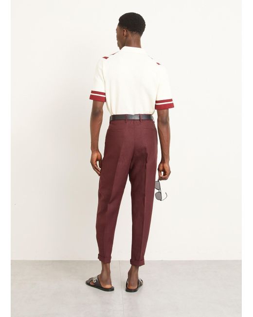 Dolce & Gabbana Leinenhose Extra Slim Fit in Red für Herren