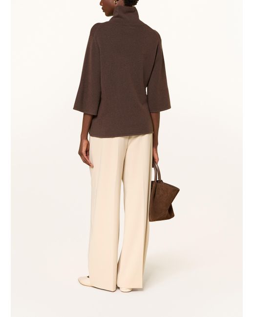 FTC Cashmere Brown Rollkragenpullover aus Cashmere mit 3/4-Arm