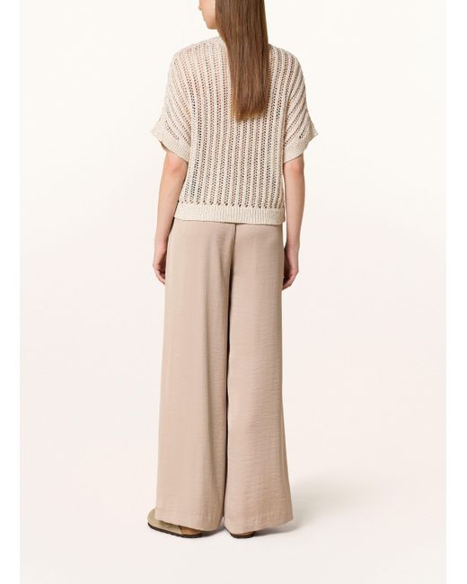 Comma, Natural Strickshirt mit Glitzergarn