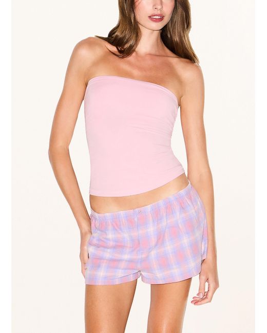 Skims Purple Schlafshorts FLANNEL aus Flanell