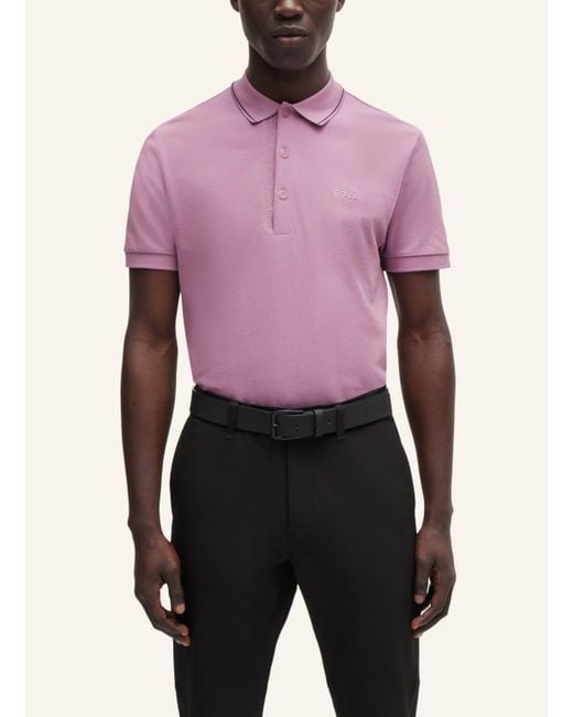 Boss Poloshirt PAULE 4 Slim Fit in Pink für Herren
