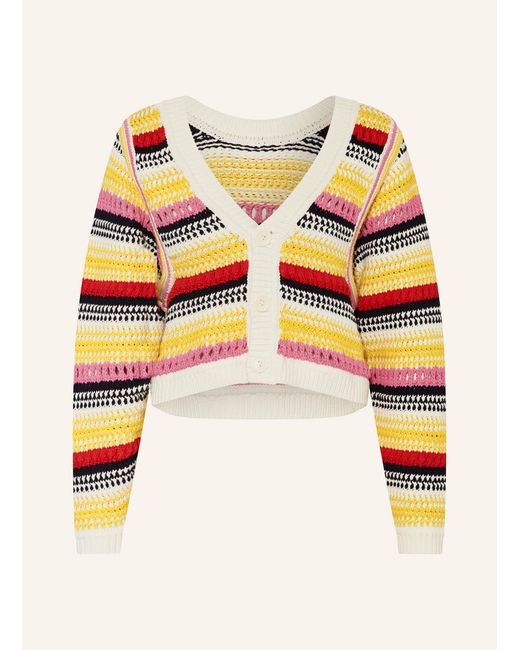 Ba&sh White Cropped-Strickjacke ROMY