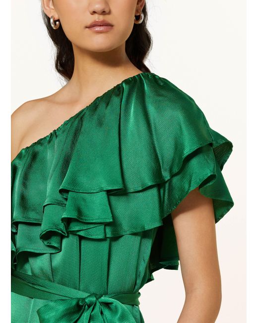 Essentiel Antwerp Green One-Shoulder-Kleid HOENIX mit Rüschen