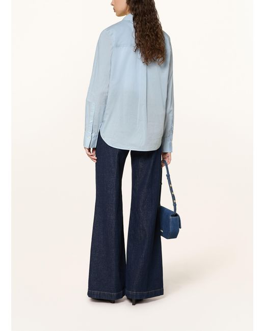 Closed Blue Oversized-Hemdbluse