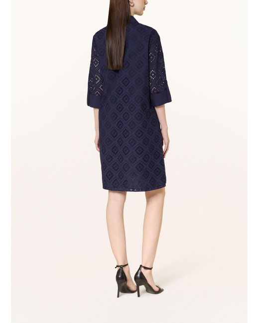 Hobbs Blue Hemdblusenkleid MARCIA aus Lochspitze mit 3/4-Arm