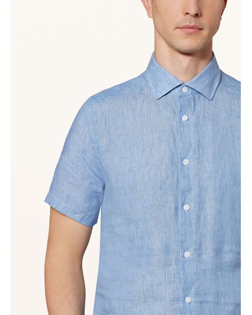 Reiss Kurzarm-Hemd HOLIDAY Slim Fit aus Leinen in Blue für Herren