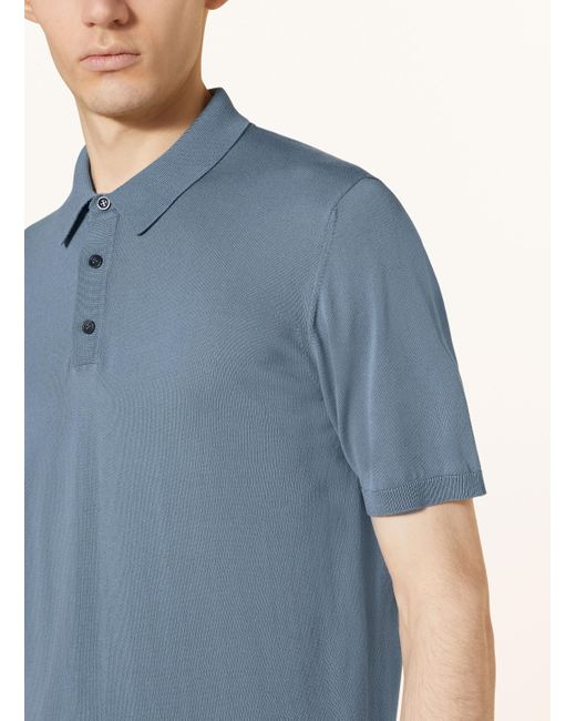 Roberto Collina Strick-Poloshirt in Blue für Herren