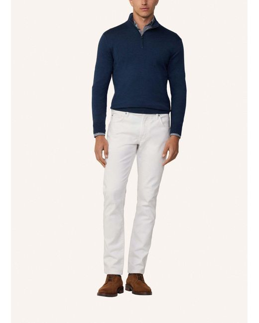 Hackett Pullover GMD MERINO SILK HZIP. in Blue für Herren