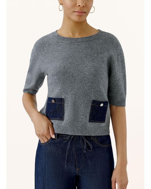 Ouí Gray Strickshirt