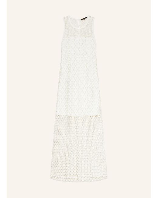 Maje Natural Strickkleid mit Schmuckperlen