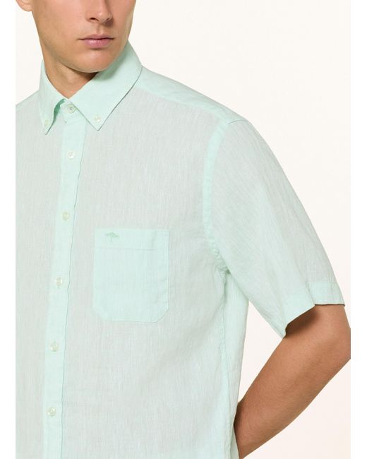 Fynch-Hatton Kurzarm-Hemd Regular Fit aus Leinen in Green für Herren