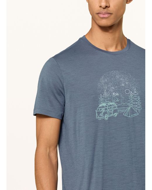Icebreaker T-Shirt 150 TECH-LITETM III VAN CAMP aus Merinowolle in Blue für Herren