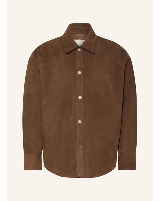 AMI Leder-Overjacket in Brown für Herren
