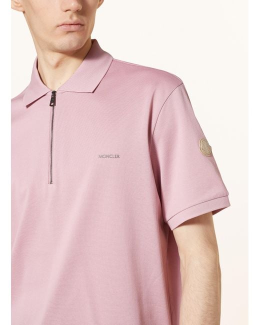 Moncler Piqué-Poloshirt in Pink für Herren