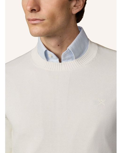 Hackett Pullover ESS COTTON CREW in White für Herren