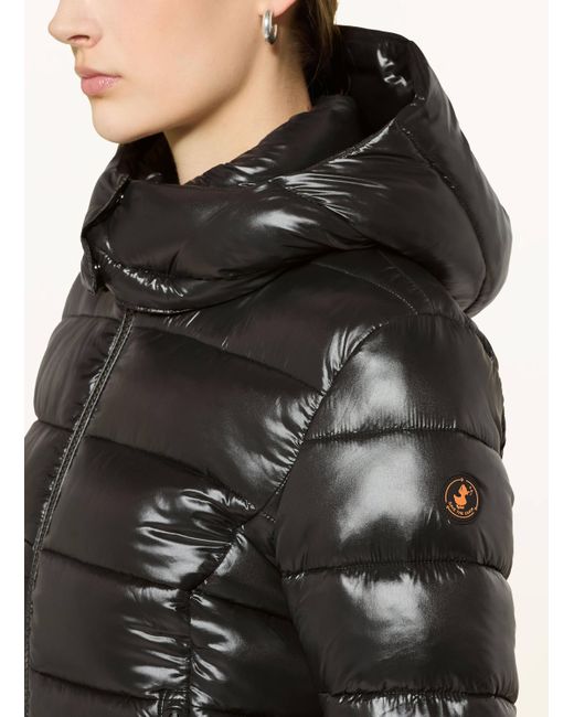 Save The Duck Black Steppjacke COSMARY mit abnehmbarer Kapuze