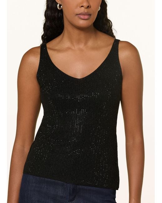 Joseph Ribkoff Black Stricktop mit Glitzergarn und Schmucksteinen