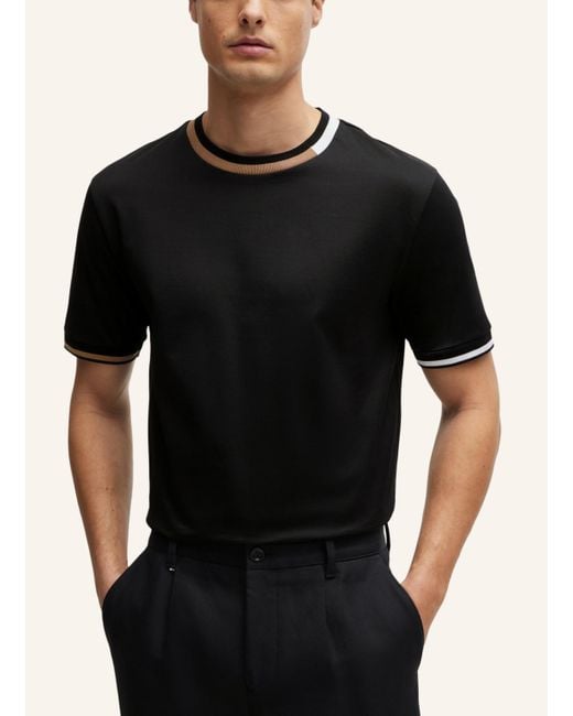 Boss T-Shirt THOMPSON 211 Regular Fit in Black für Herren