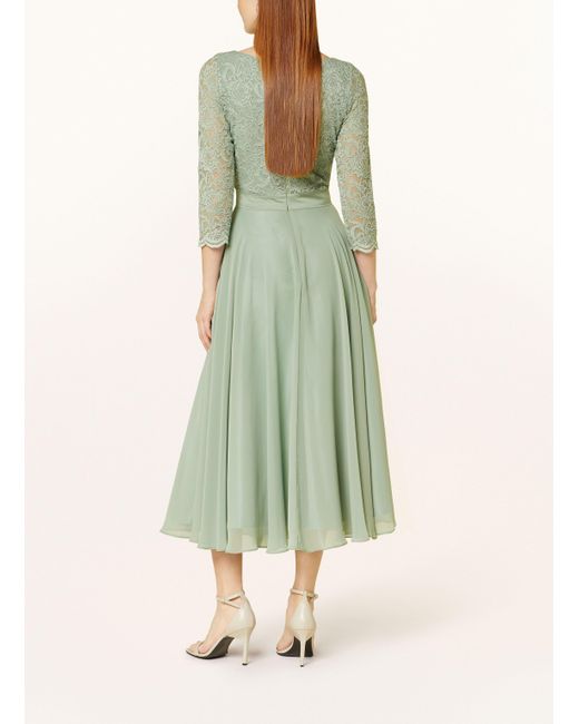 Swing Green Cocktailkleid mit Spitzenbesatz