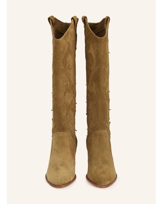 Ba&sh Green Cowboy Boots CASEY