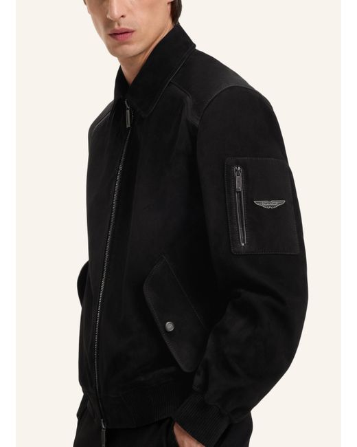 Boss Lederjacke L-ACE_AM Regular Fit in Black für Herren