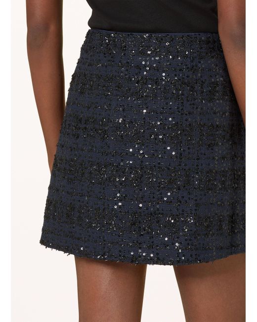 ROTATE BIRGER CHRISTENSEN Blue Bouclé-Rock mit Pailletten