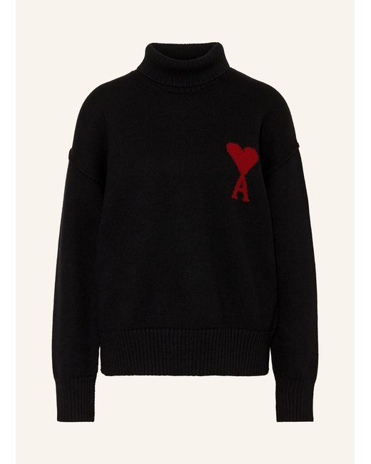 AMI Black Rollkragenpullover
