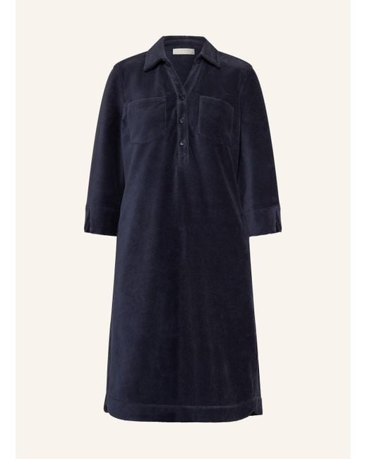 CATNOIR Blue Hemdblusenkleid aus Cord mit 3/4-Arm