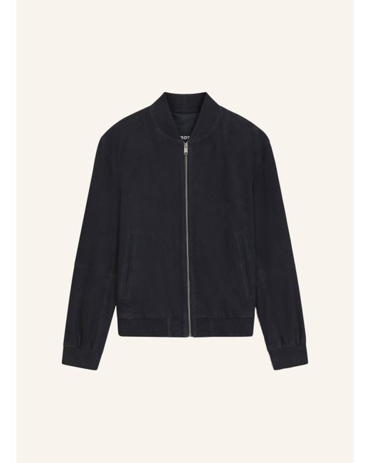 Boss Lederjacke H-MULLER Regular Fit in Blue für Herren