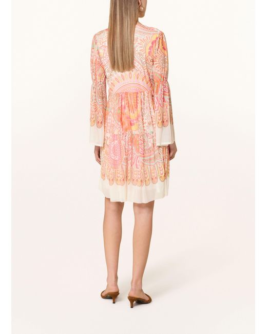 Ana Alcazar Pink Mesh-Kleid mit Schmuckperlen