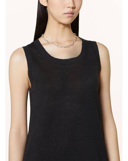 DARLING HARBOUR Black Strickkleid aus Leinen