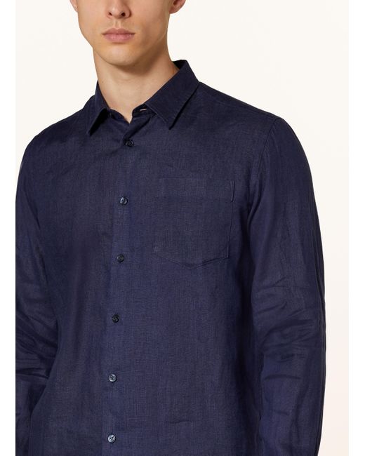 Vilebrequin Leinenhemd CAROUBIS Regular Fit in Blue für Herren