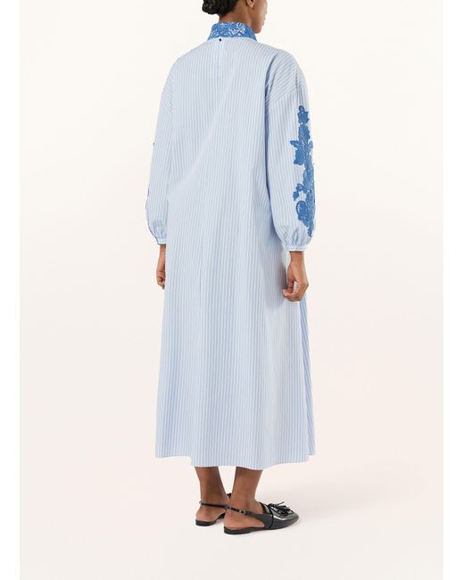 Marina Rinaldi Blue Hemdblusenkleid CEPPO mit Spitze und Schmucksteinen