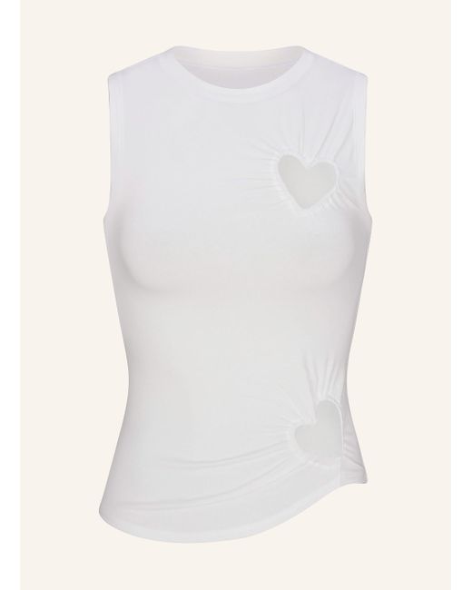 Skims White Lounge-Top COTTON JERSEY