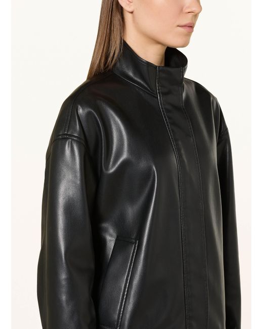 MARC AUREL Black Jacke in Lederoptik