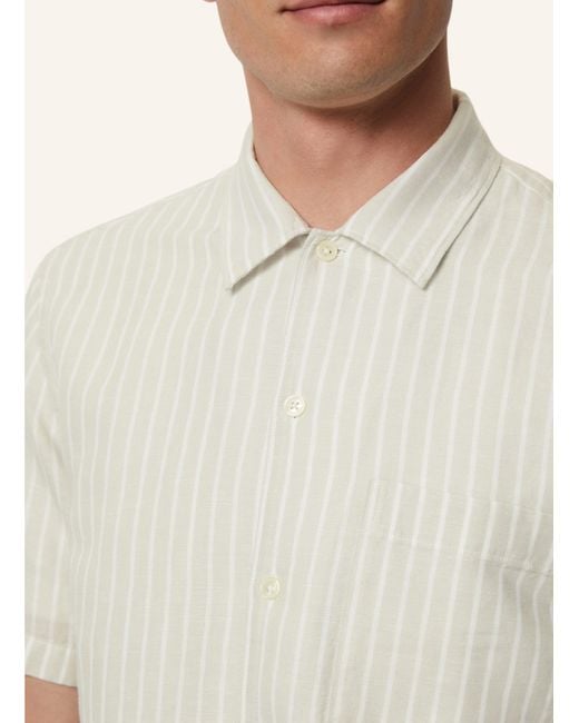 Marc O' Polo Kurzarm-Hemd Regular Fit mit Leinen in White für Herren