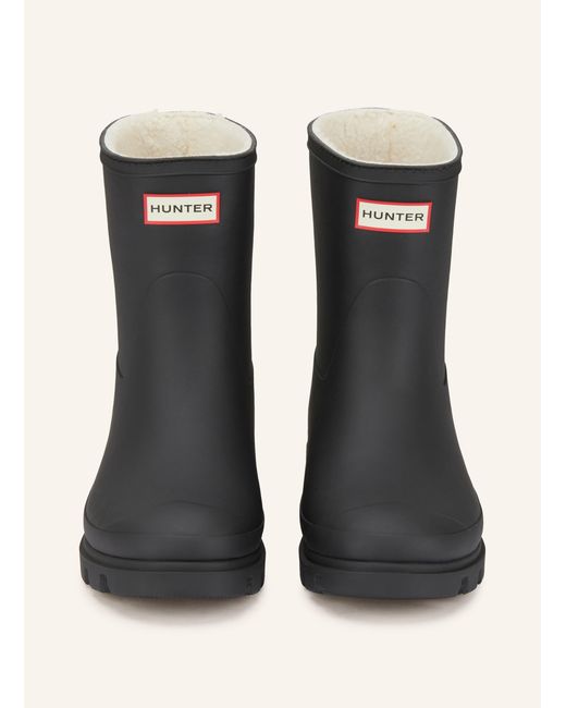 Hunter Black Boots DOWNPOUR SHORT