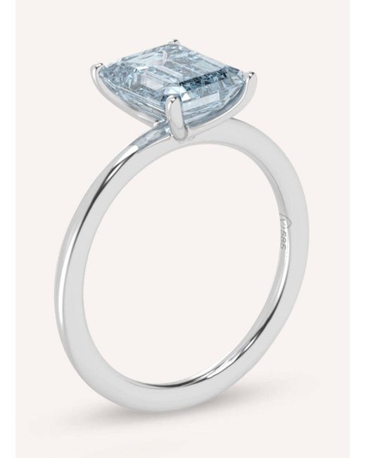 VEYNOU Blue Ring SORA aus 14 Karat Weißgold und 2.00ct. lab-grown Aquamarin