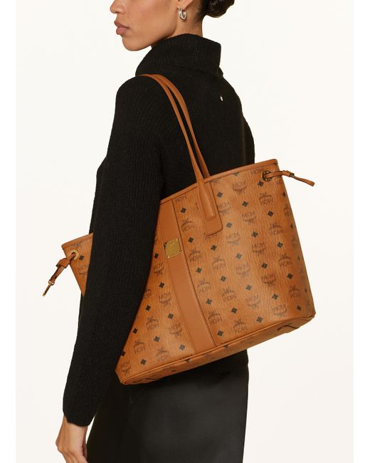 MCM Orange Shopper LIZ MEDIUM zum Wenden mit Pouch
