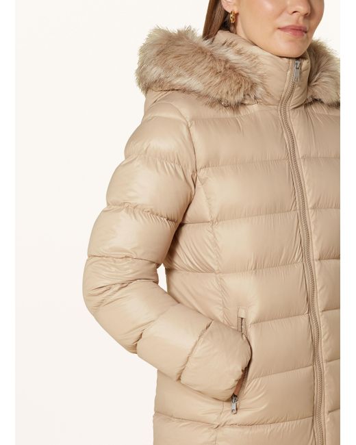 Tommy Hilfiger Natural Daunenmantel GLOSS DOWN TYRA mit Kunstpelz
