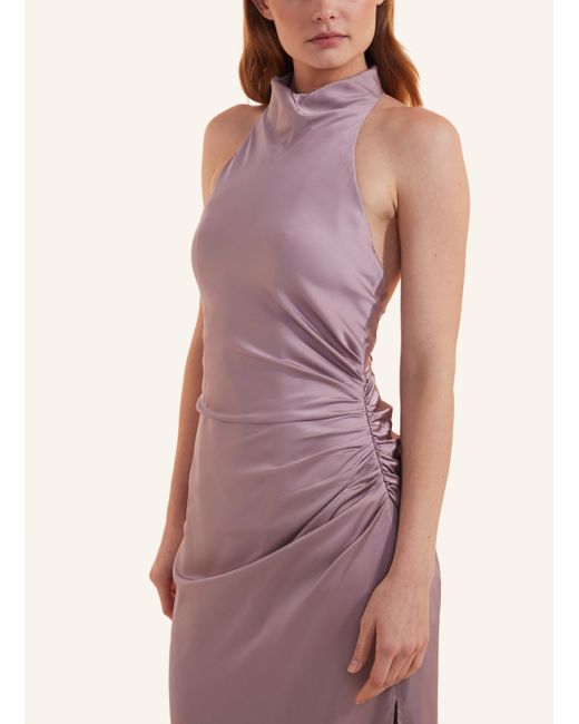 Unique Pink Kleid Draped Neckholder Dress