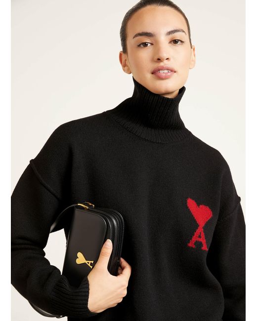 AMI Black Rollkragenpullover