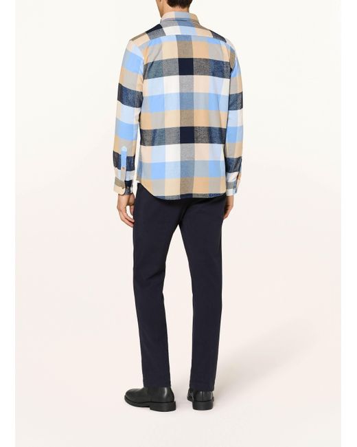 STROKESMAN'S Flanellhemd Regular Fit in Blue für Herren