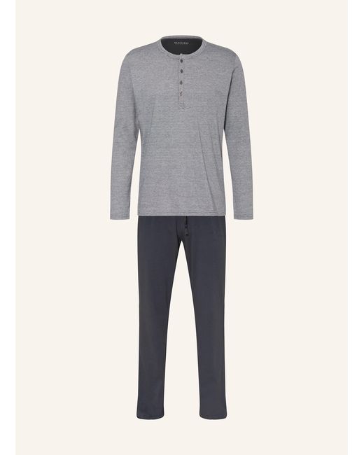 Schiesser Schlafanzug SELECTED! PREMIUM INSPIRATION in Blue für Herren