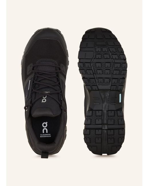 On Shoes Wanderschuhe CLOUDROCK LOW WP in Black für Herren
