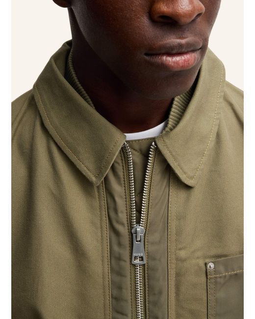 HUGO Casual Jacke BOSTER2511 Relaxed Fit in Green für Herren