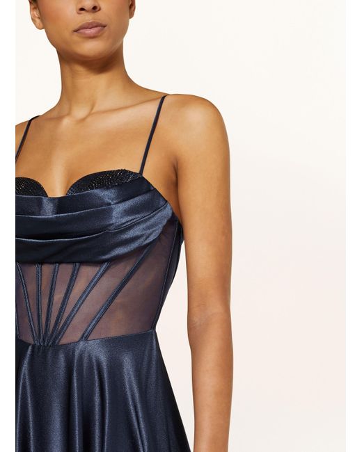 hey kyla Blue Abendkleid mit Schmucksteinen