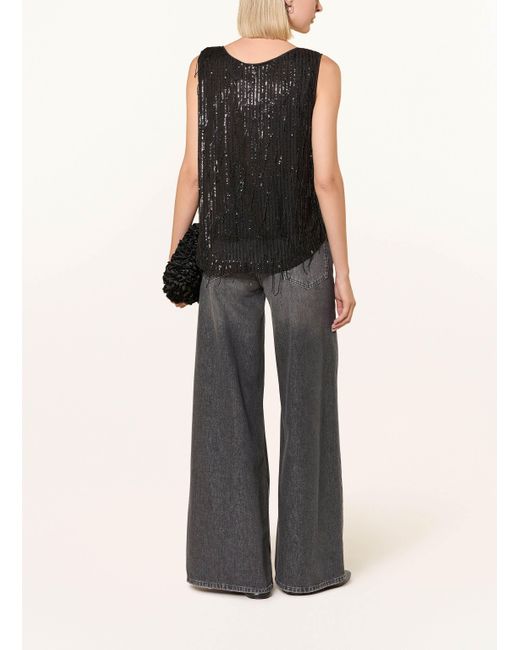 DARLING HARBOUR Black Top mit Pailletten