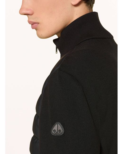 Moose Knuckles Lightweight-Daunenjacke KAMET im Materialmix in Black für Herren
